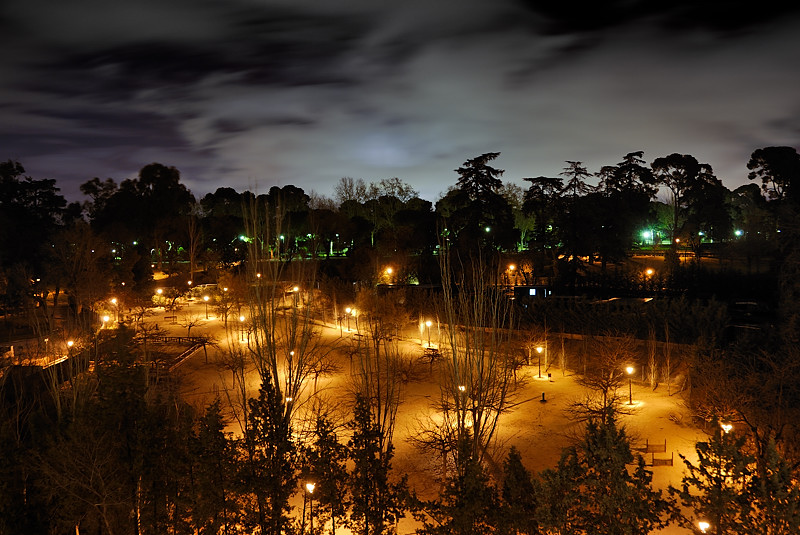 Parque del Retiro en nochebuena. Madrid diciembre 2009