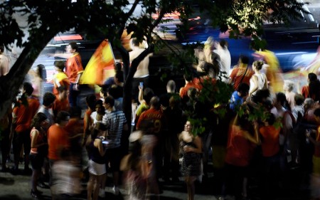 Celebración callejera. Madrid, julio 2010