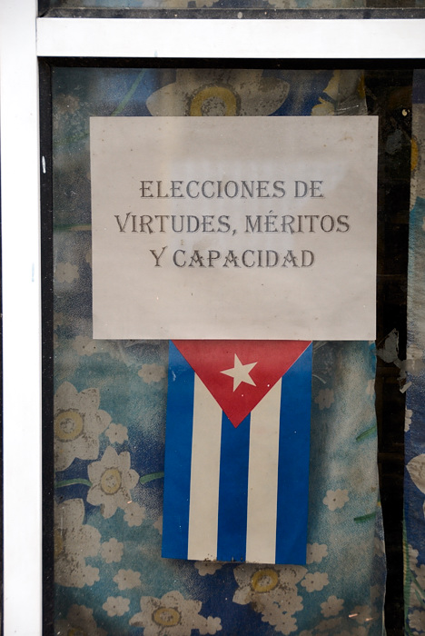 Cartel "electoral" Trinidad, Cuba 2010