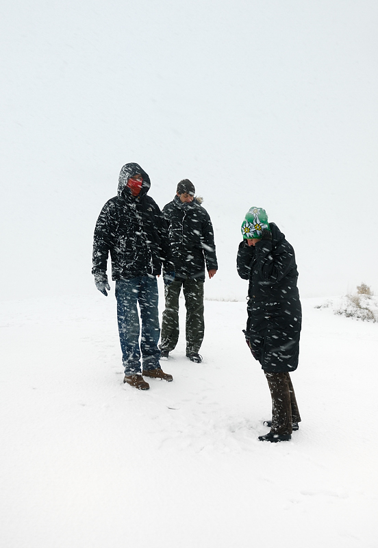 Familia en la nieve, Capadocia marzo 2013