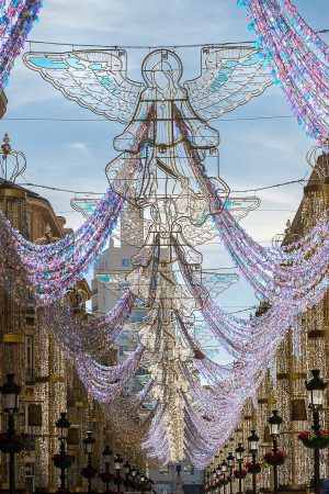 Adorno navideño, Calle Larios, Málaga enero 2025